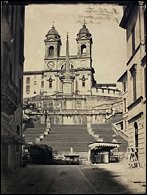 Den spanske trappe i Rom fotograferet omkring 1850